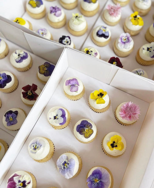 Edible Flower Mini Cupcakes