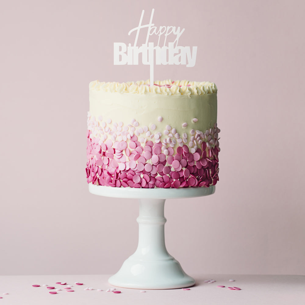 Happy Birthday - White