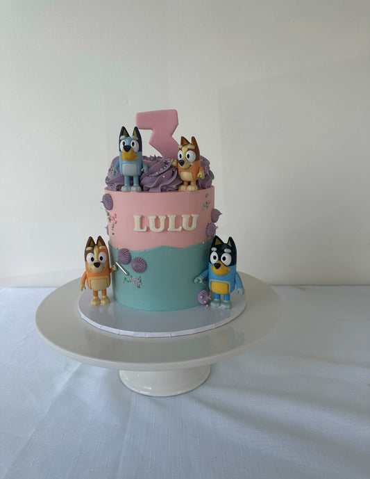 Pink Bluey Cake