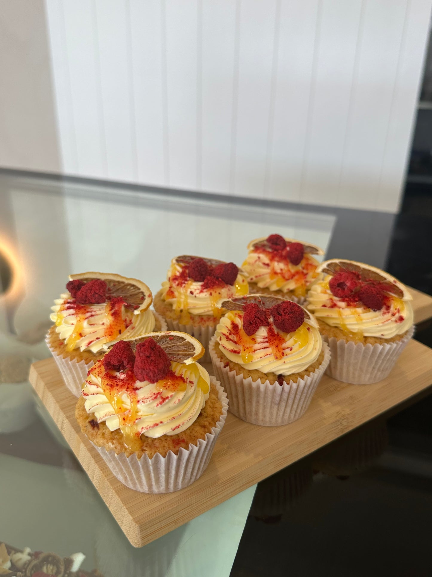 White Choc Raspberry & Lemon Cupcakes